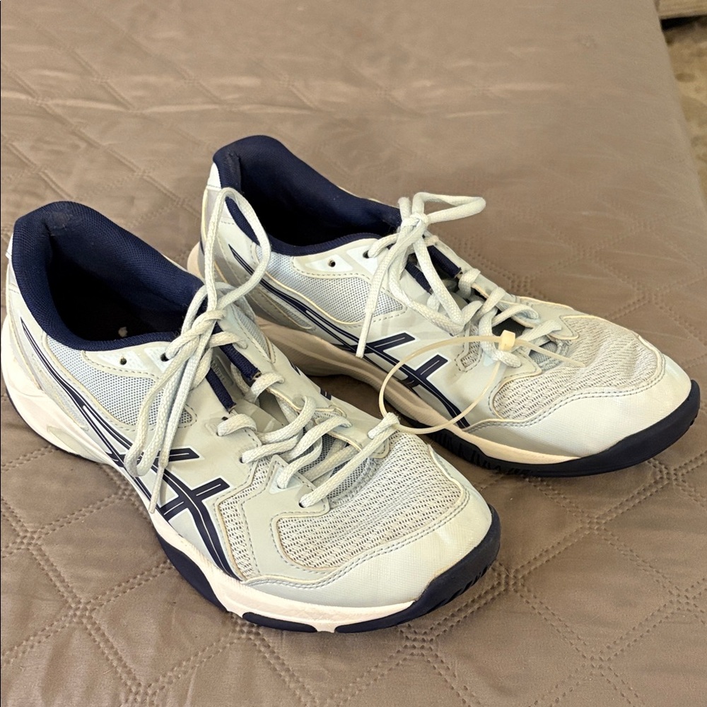 ASICS Women's Cream and Navy Sneakers